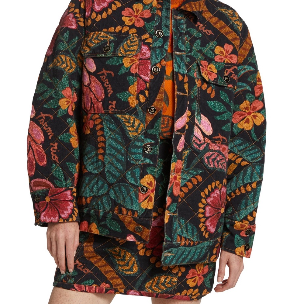 Floral Patterned Quilted Jacket